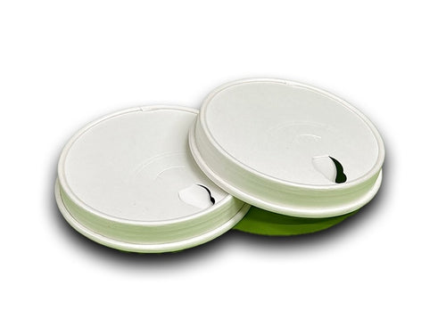 Coffee cup lids fits both 10 & 12 oz cups, 100% compostable, qty 1000